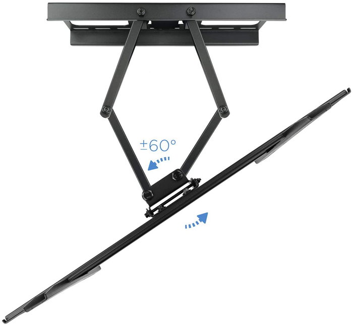 TooQ Soporte Pared TV LP6270TN-B, Orientable e Inclinable, para TV 37-70" hasta 50kg, Compatible VESA 200x200 a 600x400, Giro ±60°, Inclinación +10°/-20°